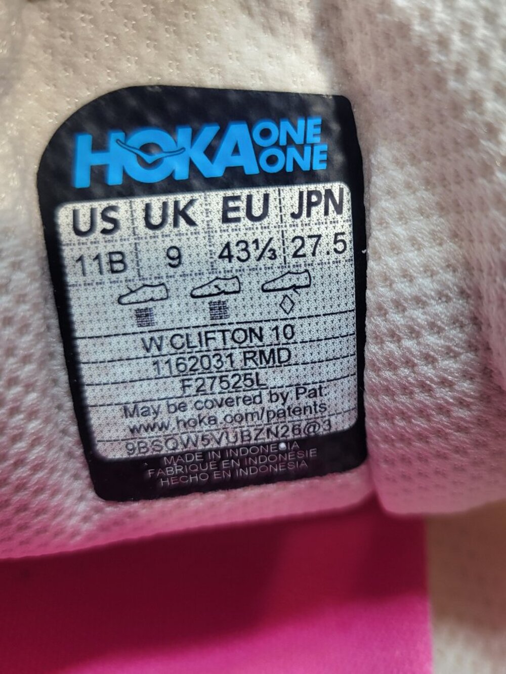 Hoka One One Clifton 10 Women’s Size 11B Rose Cream/Dried Rose 1162050 RMDO - Picture 11 of 11